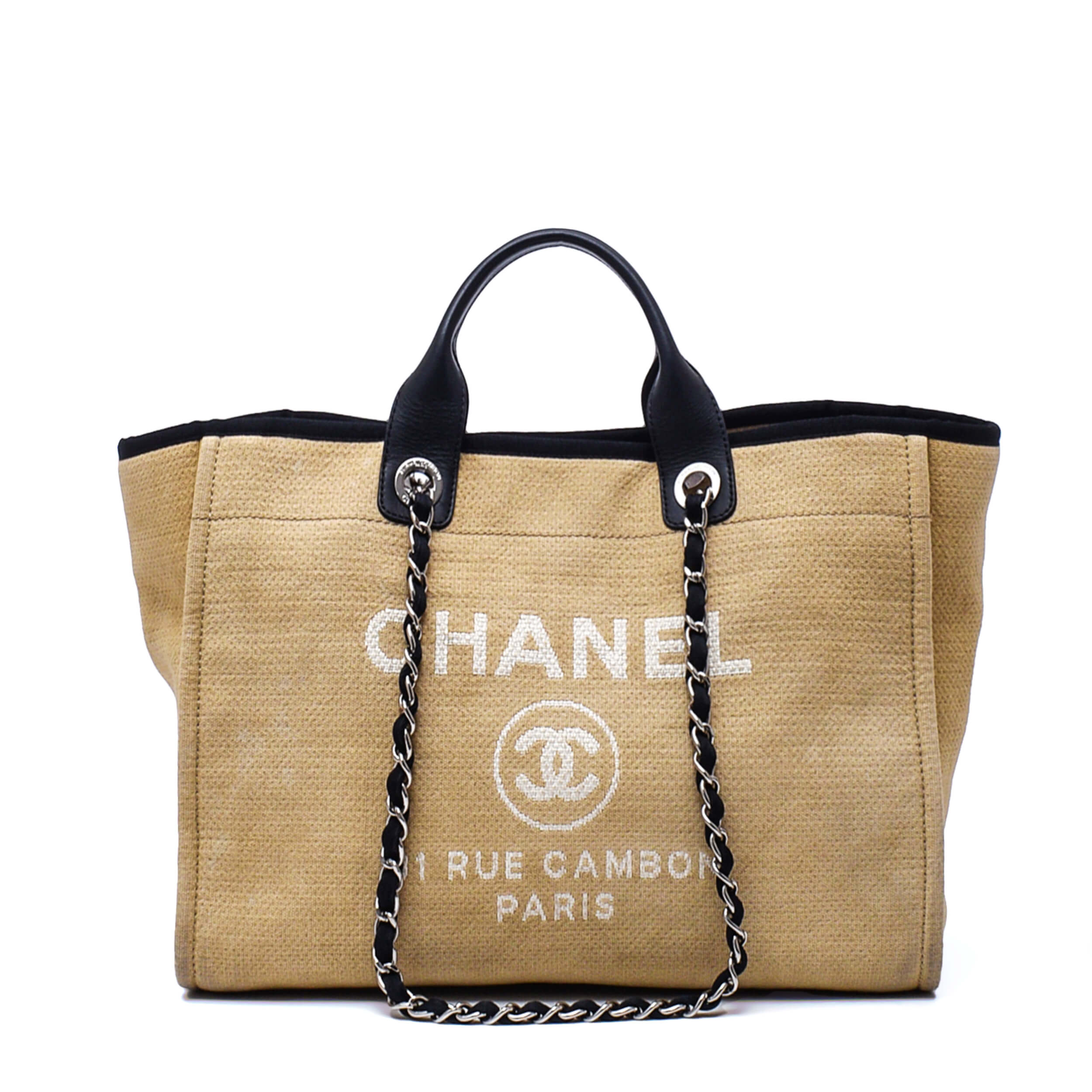 Chanel - Beige Canvas Deauville Large Shopping Tote Bag II